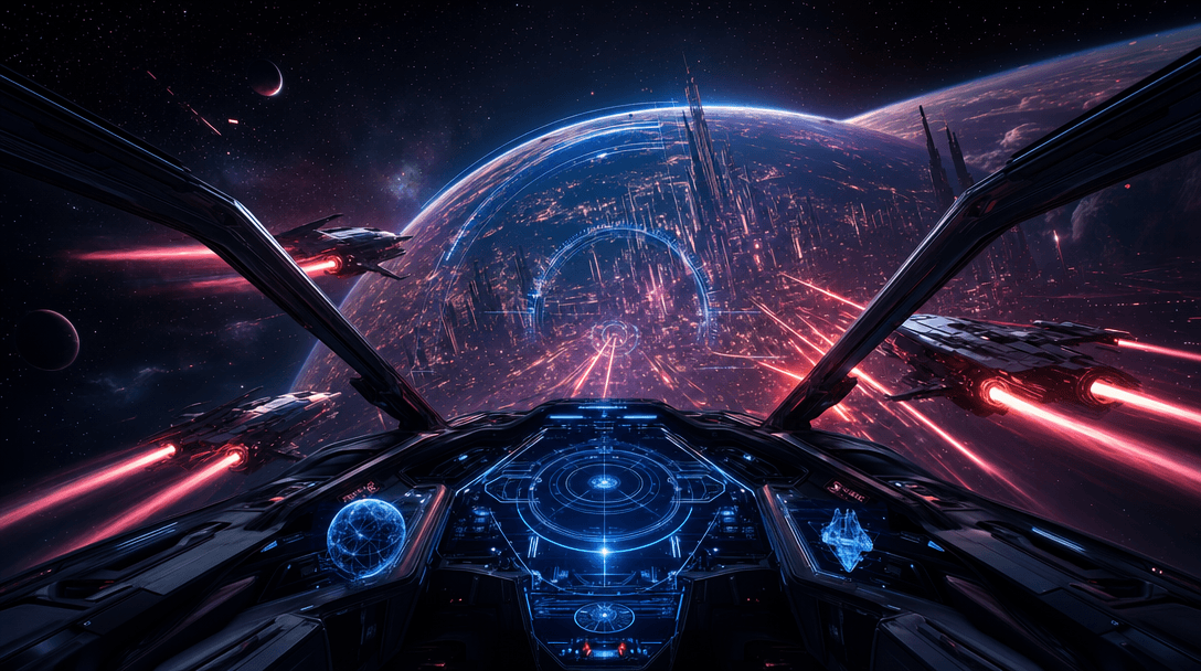 Science-fiction game environment concept artwork
